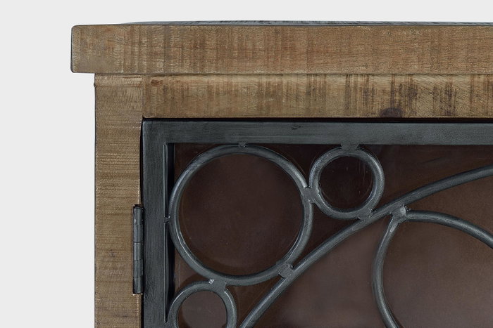 GINER Y COLOMER Buffet de 4 portes en bois de manguier et métal noir